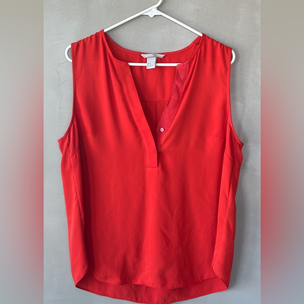 Orange Sleeveless Blouse